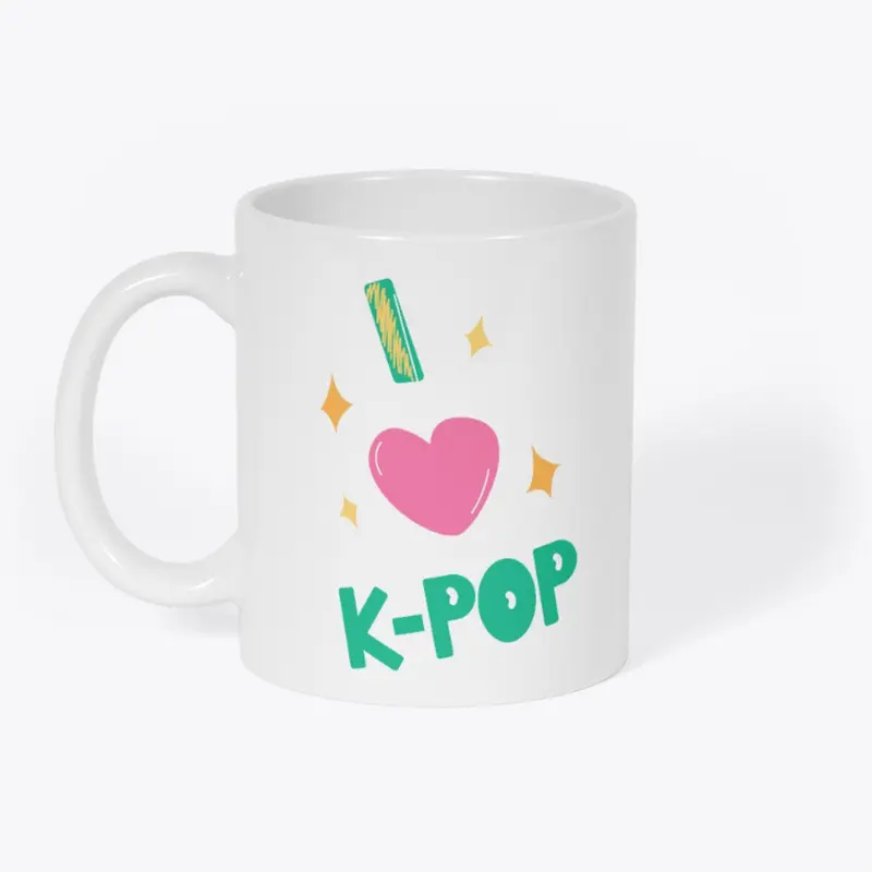 I LOVE KPOP HEART with STARS