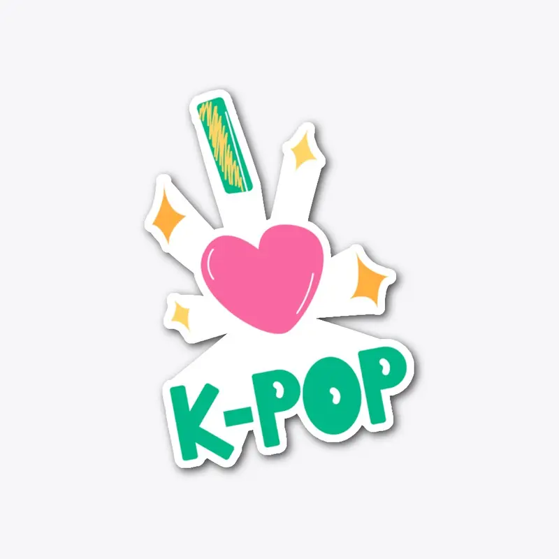 I LOVE KPOP HEART with STARS