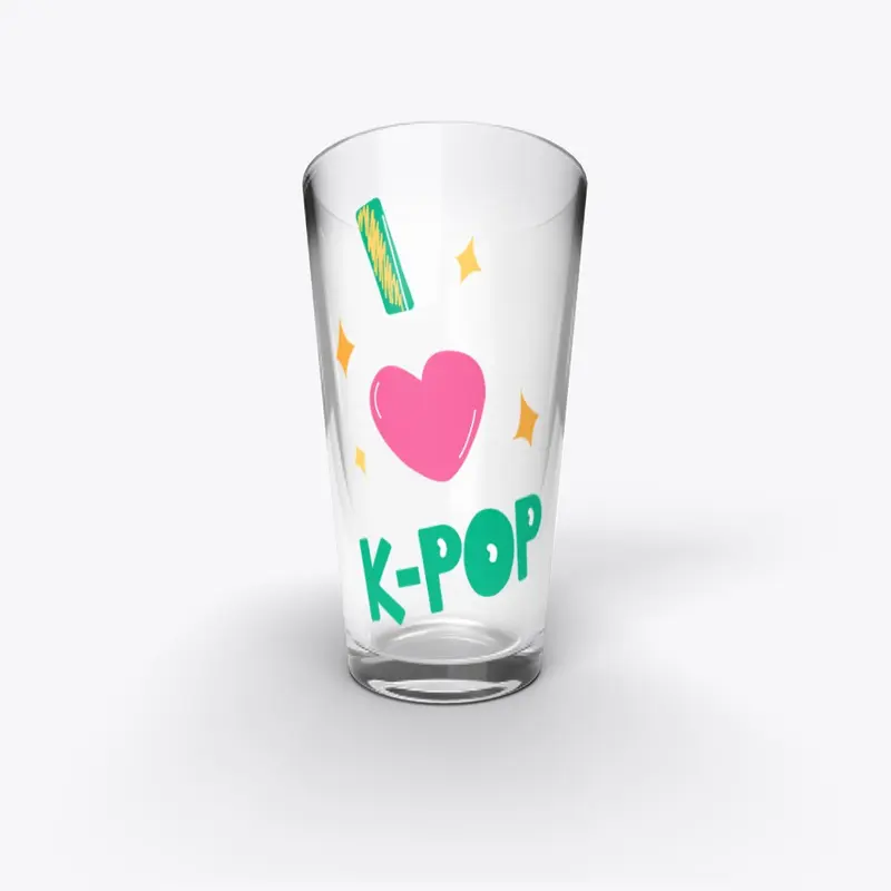 I LOVE KPOP HEART with STARS