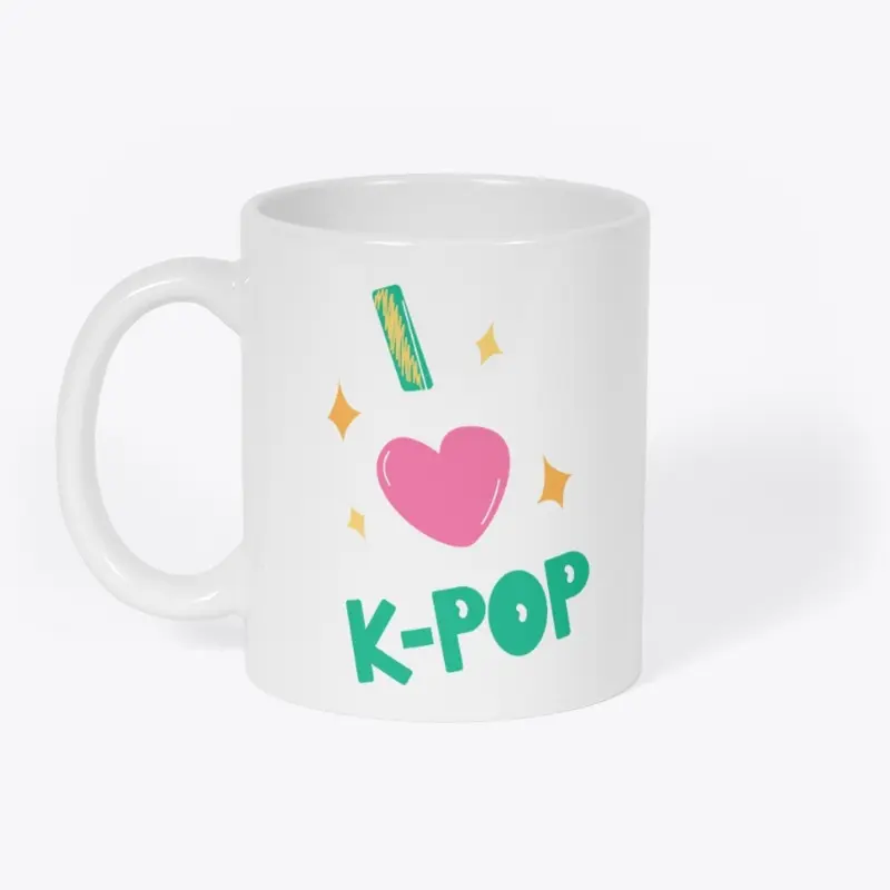 I LOVE KPOP HEART with STARS