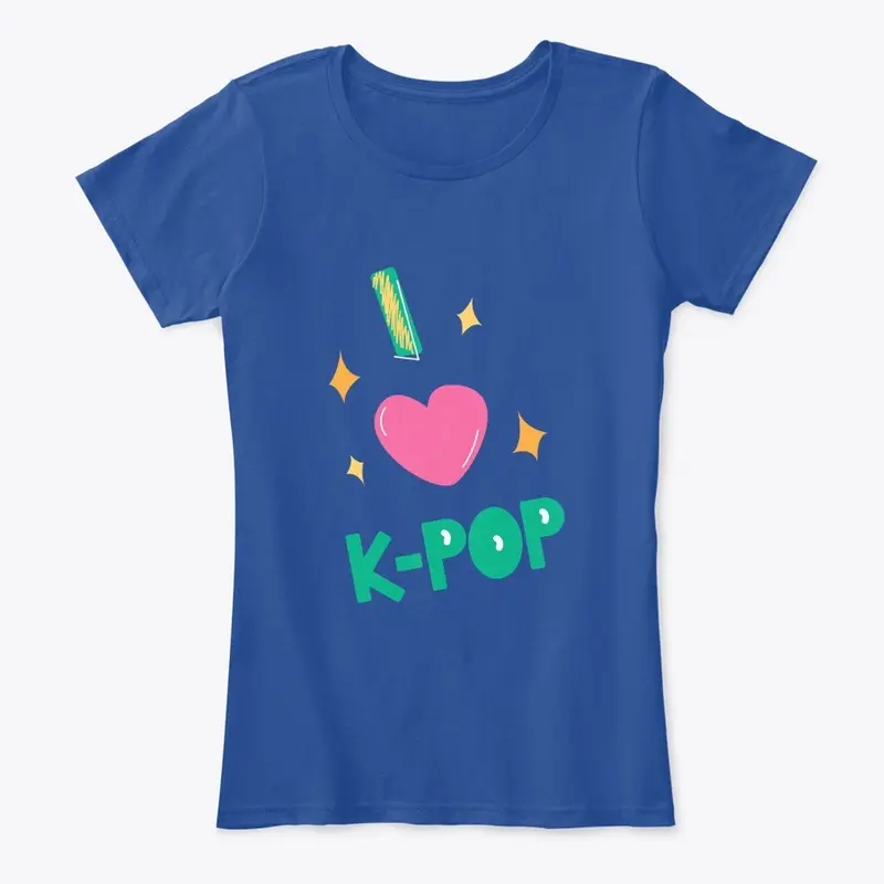 I LOVE KPOP HEART with STARS